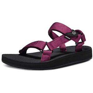 Atika Plum Purple Islander Velcro Strap Outdoor Water Sandal - Size 10